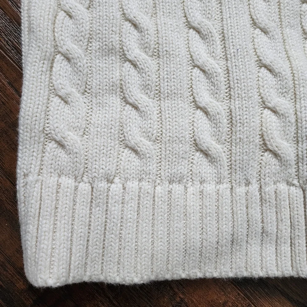 L.L. Bean Women's Cable Knit Sweater - Cream - Picture 10 of 11